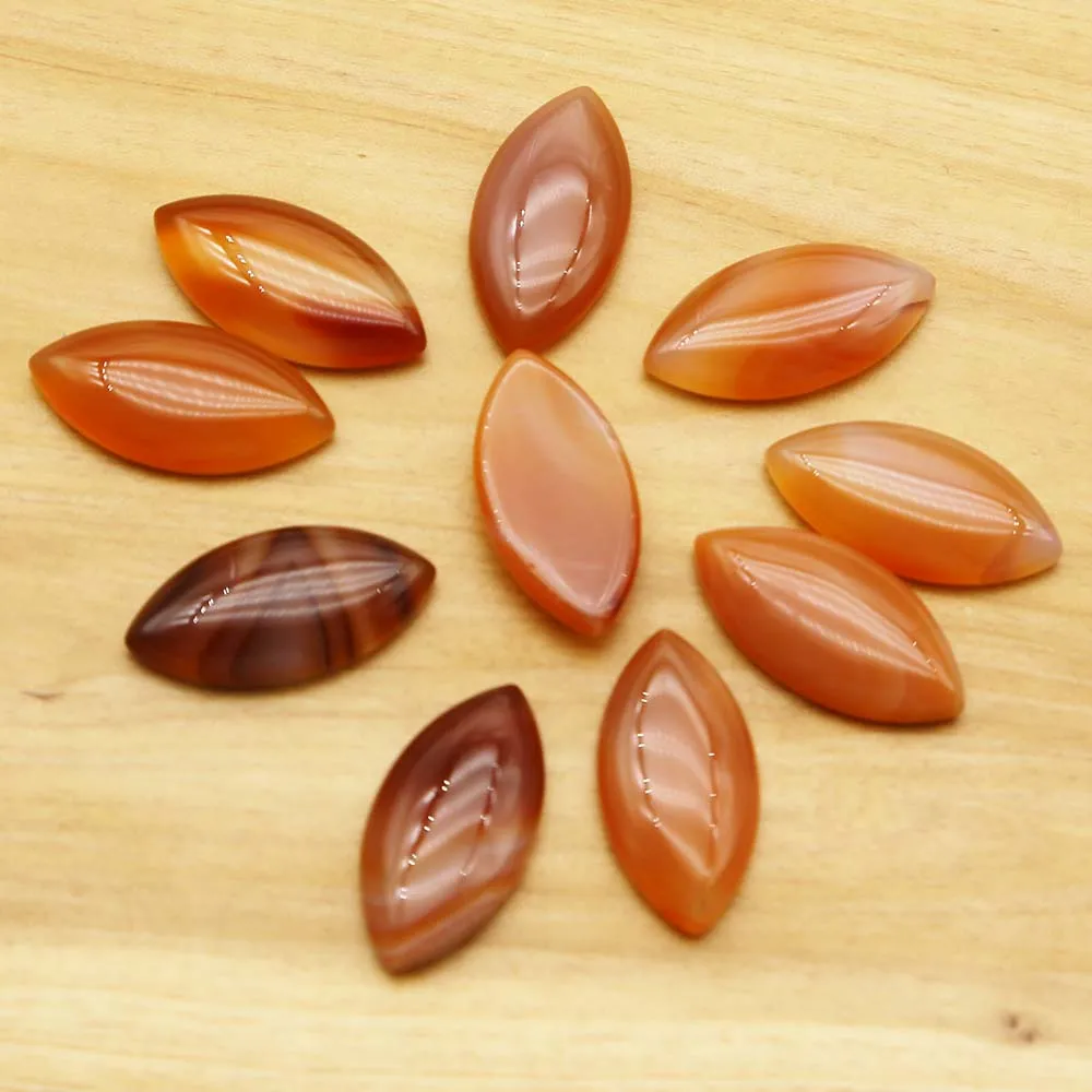 Natural Crystal Agate 30*15mm Horse Eye Ring Patch DIY Necklace Earrings Making Fashion Jewelry Accessories Wholesale 20Pcs/Lot