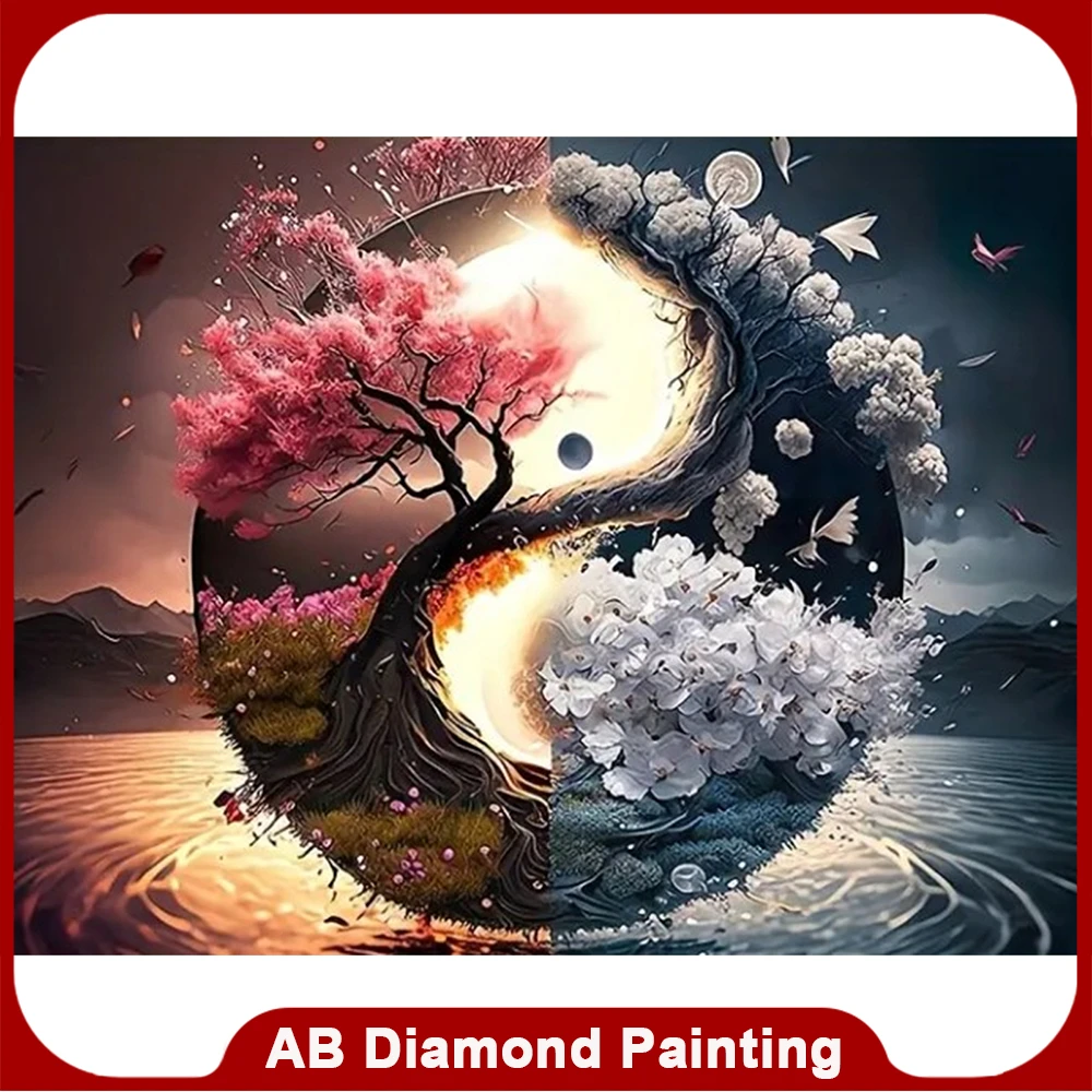 EverShine Diamond Painting Tai Chi AB Drill Embroidery Landscape 2024 New Arrival Craft Kit Mosaic Tree Chinese Handmade Gift 1