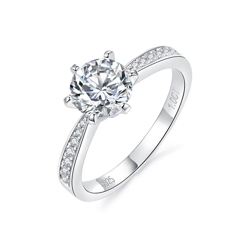 

RM1005 Lefei Fashion Luxury Trendy Classic Moissanite Fine Paw 6 Crown Ring For Charms Women 925 Silver Party Jewelry Charm Gift