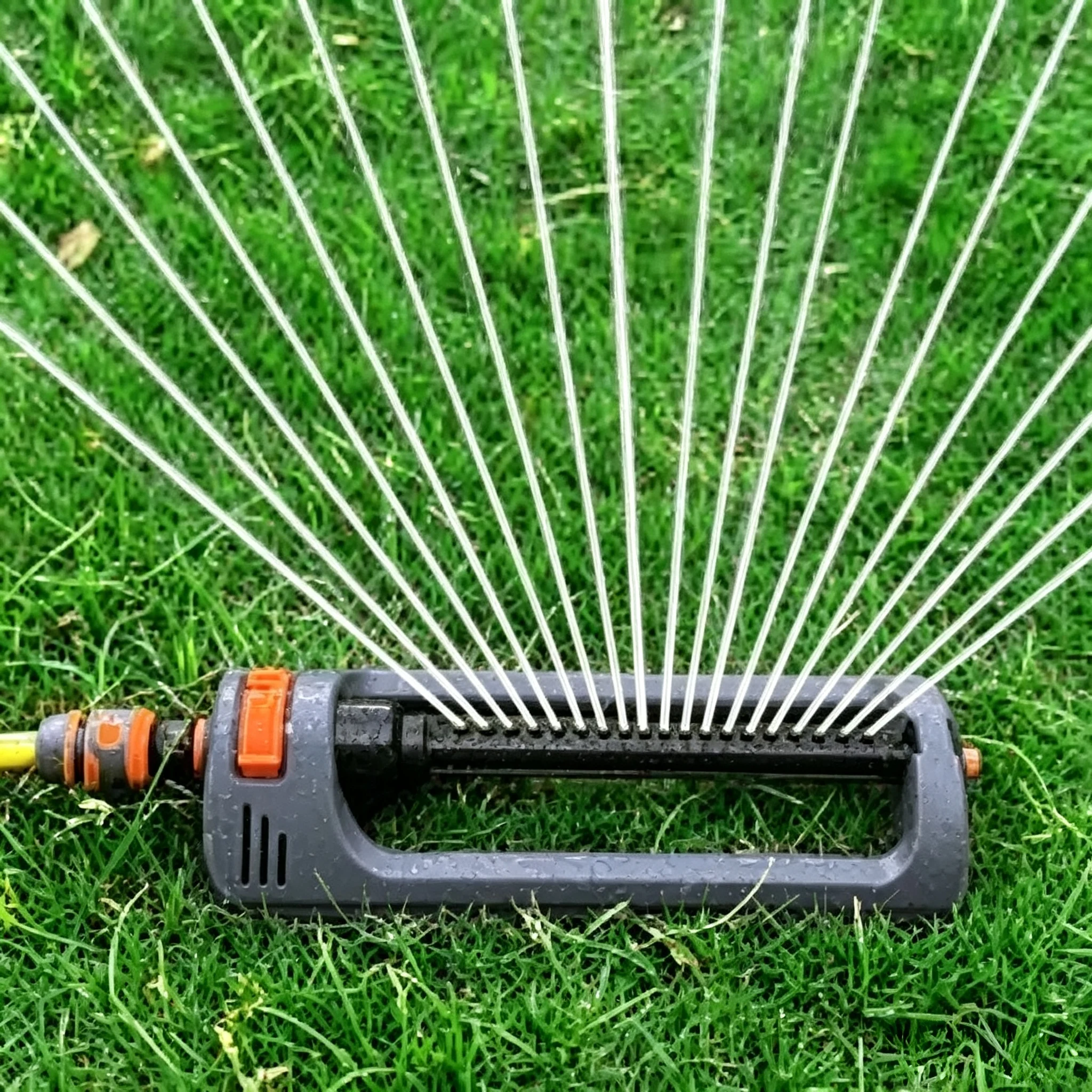19 Holes Lawn Sprinkler 4 Spray Modes Garden Water Oscillating Sprinkler with Weighted Base for Yard Garden Lawn