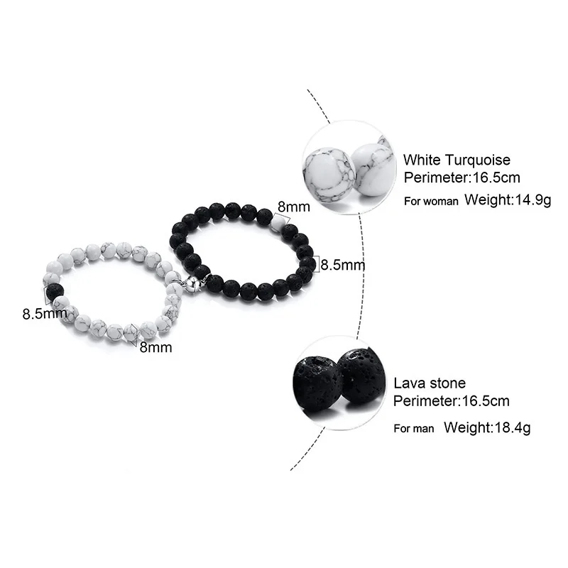 Distance bracelets for couples