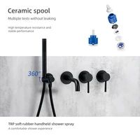 Shower Mixer Shower Set Hot & Cold 2 Way Diverter Shower Faucet Solid Brass With 150MM/210MM/260MM Bath Spout Mixing Shower  Kit 2