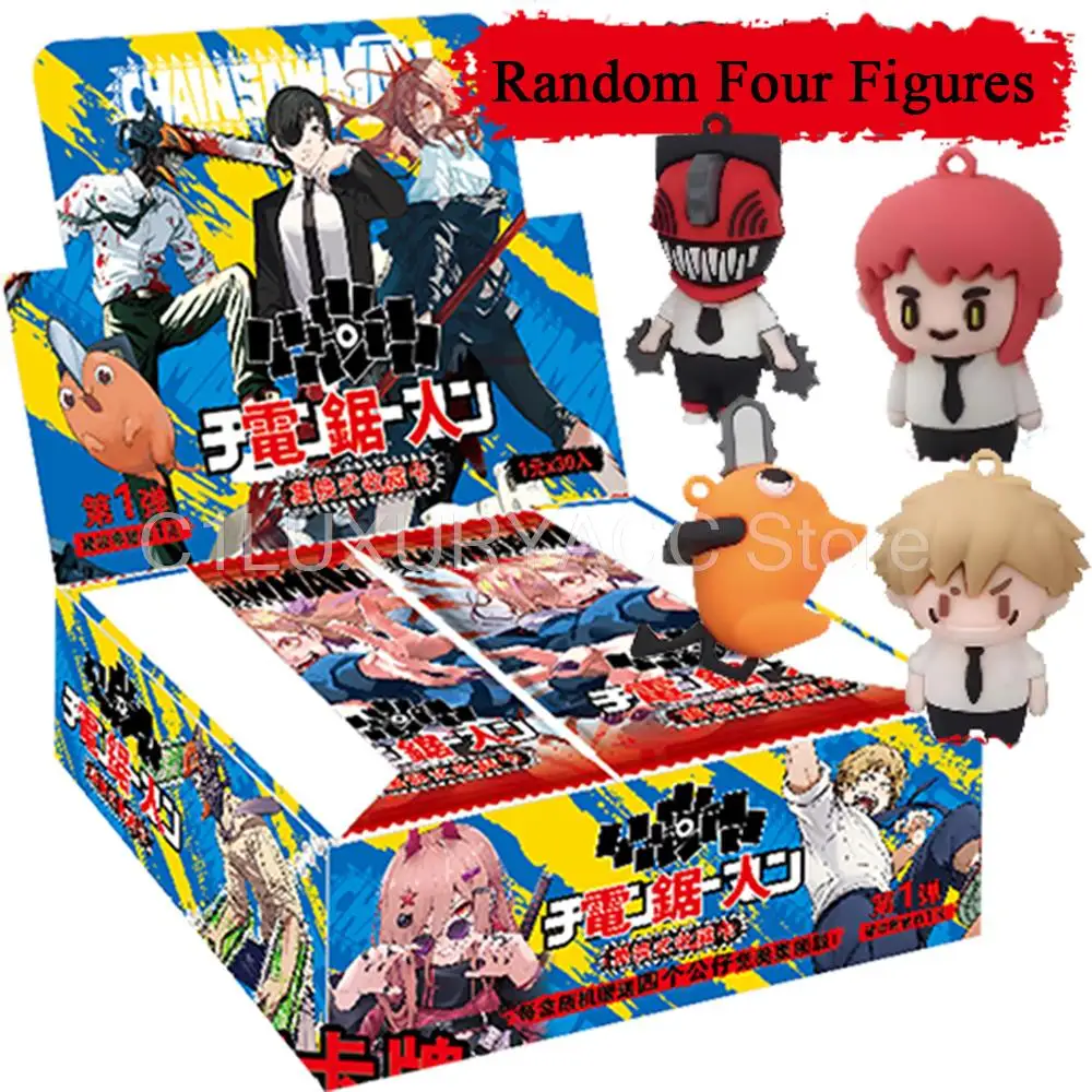 Commercio All'Ingrosso New Chainsaw Man Cards 4 Figure In Box Anime Giapponesi Booster Box Tcg Collection Cards Doujin Game Toys Hobby Gifts
