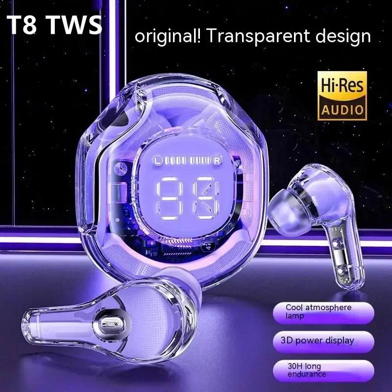 

T8 Tws Wireless Bluetooth Earphone with LED Digital Display Hifi Enc Bt 5.3 In-Ear Earbuds for Xiaomi Huawei iPhone Headphones