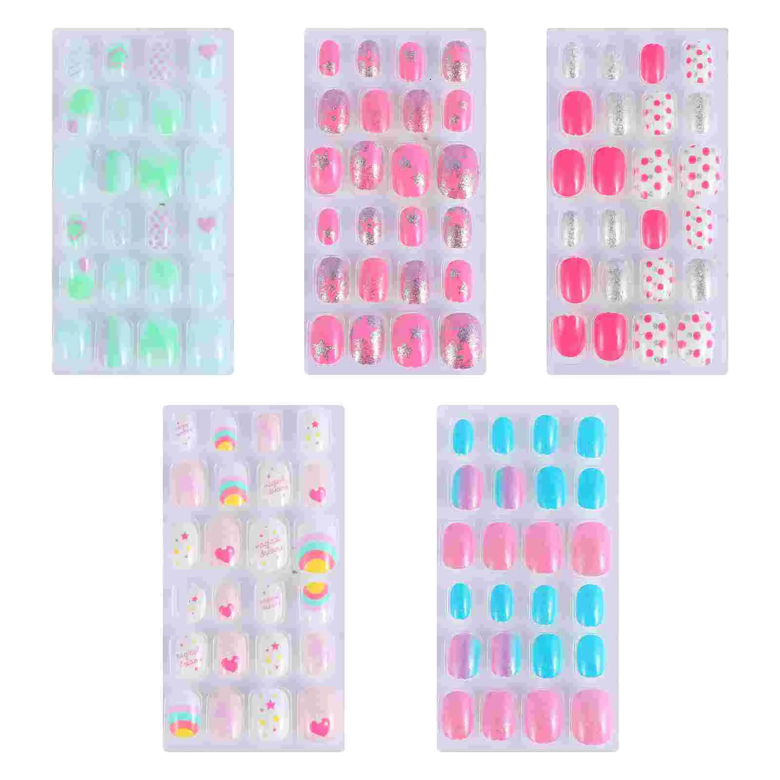 

120Pcs Kids Nail Nail Stickers Full Cover Press On Nails Girls Manicure False Nails