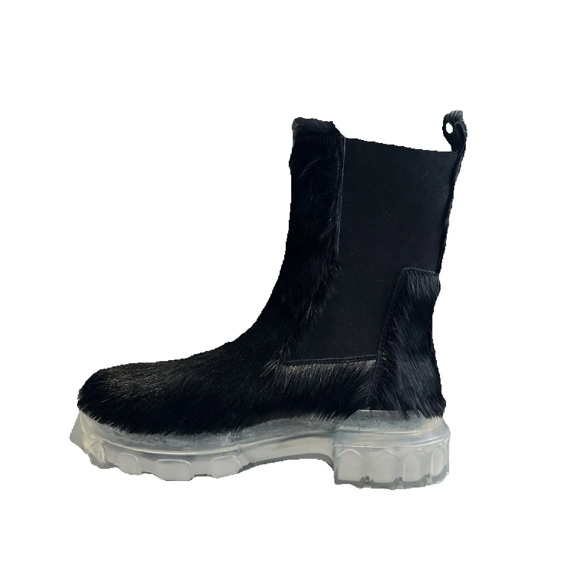 

Owen Seak Men Platform Chelsea Boots High-TOP Genuine Leather Horsehair High Heels Luxury Trainers Autumn Black Shoes