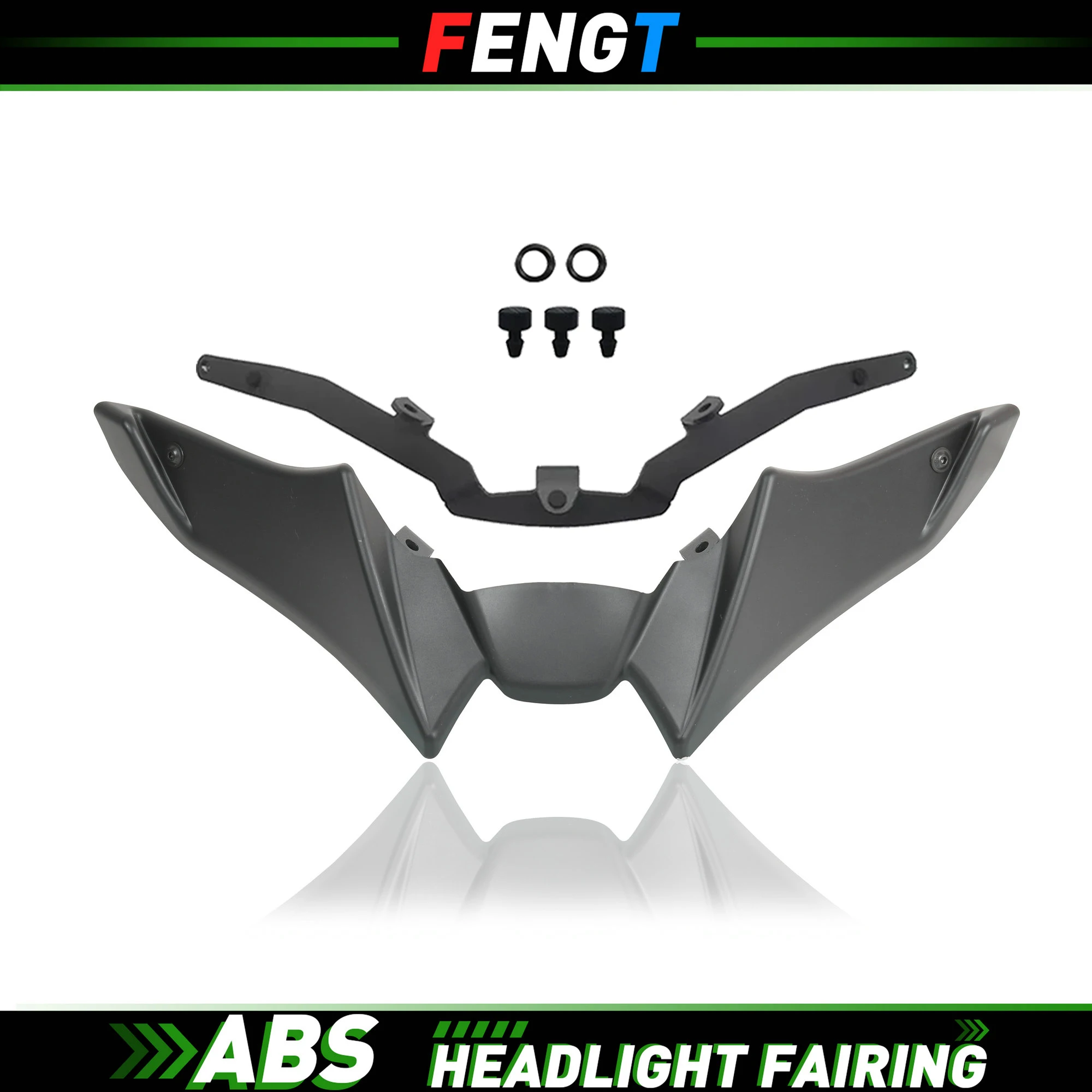 Front Spoiler Winglets For Yamaha MT-09 / MT-09 SP 2021-2023 - ABS Plastic Motorcycle Aerodynamic Wings (Black)