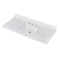 48" x 22" Stone Vanity Top with Sink and 8 Inch Faucet Holes Durable Easy Installation Elegant Design Fits Most Standard 48" 1