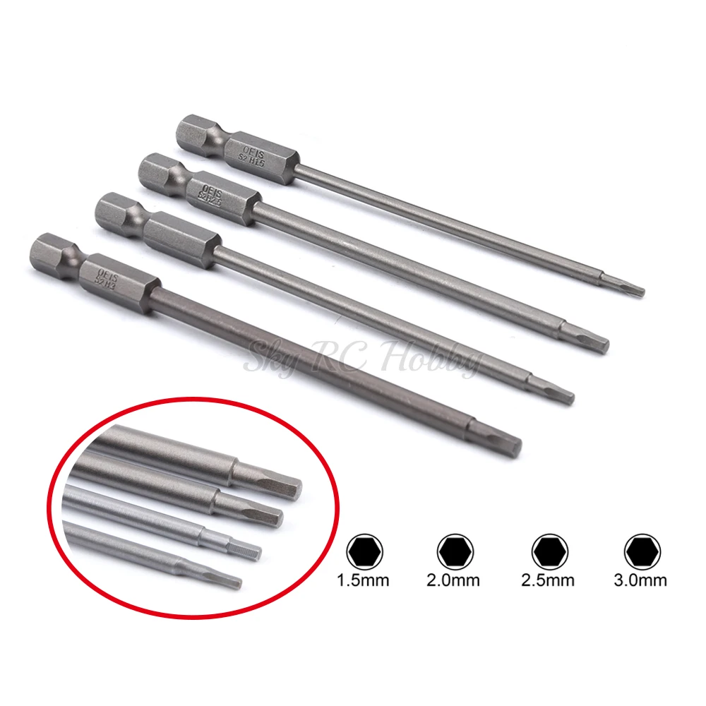 

4Pcs/set Hex Screwdriver Bits 1/4" Hex Shank Magnetic Head Screw Driver Drill Bit Set 1.5/2.0/2.5/3.0mm 1.5mm 2.0mm 2.5mm 3.0mm
