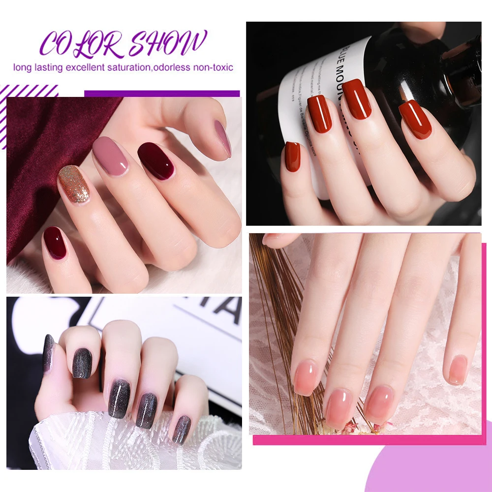 Limegirl Gel Nail Polish Set 60/40/24 Colors Semi Permanent UV Led Gel Varnish Soak Off Nail Lacquers Base Top Coat 5