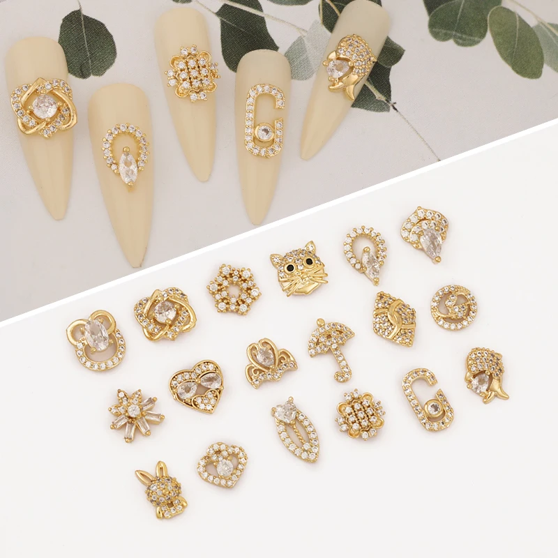 

WHSOK 30Pcs CZ Charms/Multi Shapes/Nail Patch/Rhinestone/Jewelry Accessories/Nail Decoration/Jewelry Findings & Components