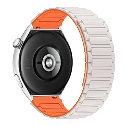 Silicone Magnetic Wristband - 22mm Smartwatch Strap Replacement Bracelet Accessories - APACHE - 46 (Starlight Orange)