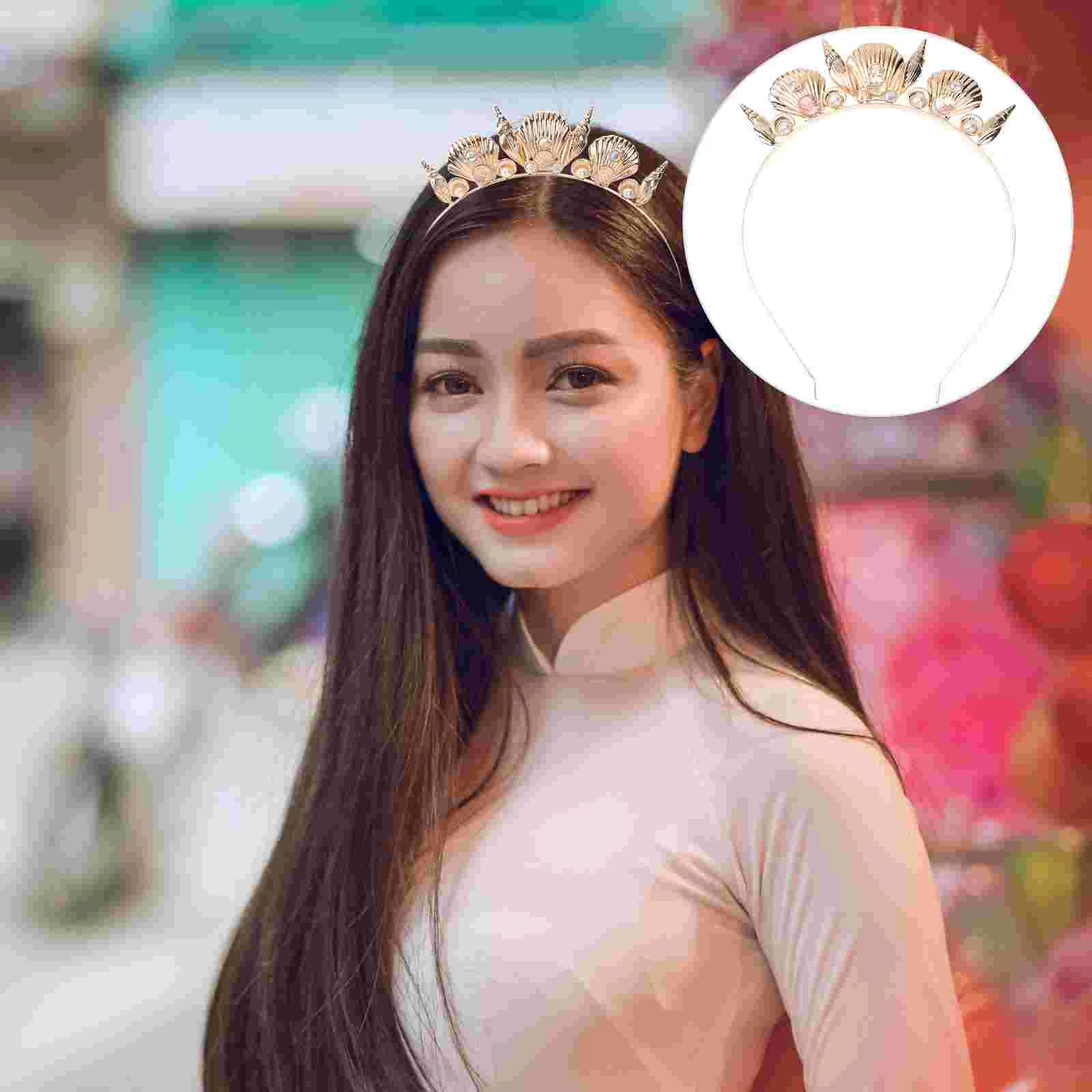 

Hair Hoop Creative Headwear Shell Conch Headband Crown Headband Decorative Headdress for Party Girls