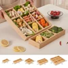 2-9 Grids Nut Plate Hot Pot Tray Boiled Dried Tea Fruit Plate Food Materials Plate Household Tray Bamboo And Wooden Plate 1