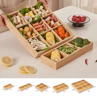 2-9 Grids Nut Plate Hot Pot Tray Boiled Dried Tea Fruit Plate Food Materials Plate Household Tray Bamboo And Wooden Plate 1