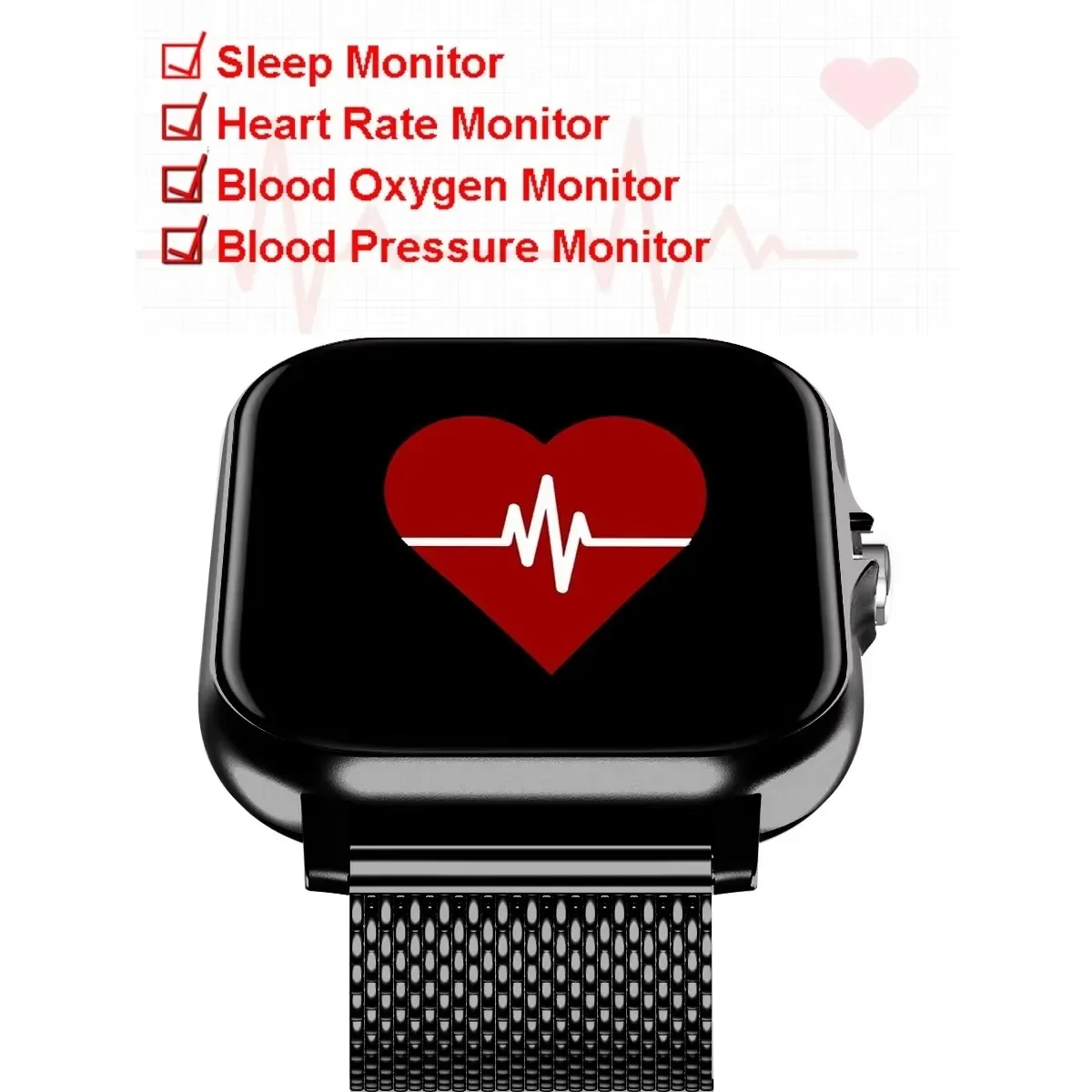 1.83'' Waterproof Smart Watch with Message Answer Call Sleep Monitoring Sports Pedometer Information Alerts For iPhone Android 4