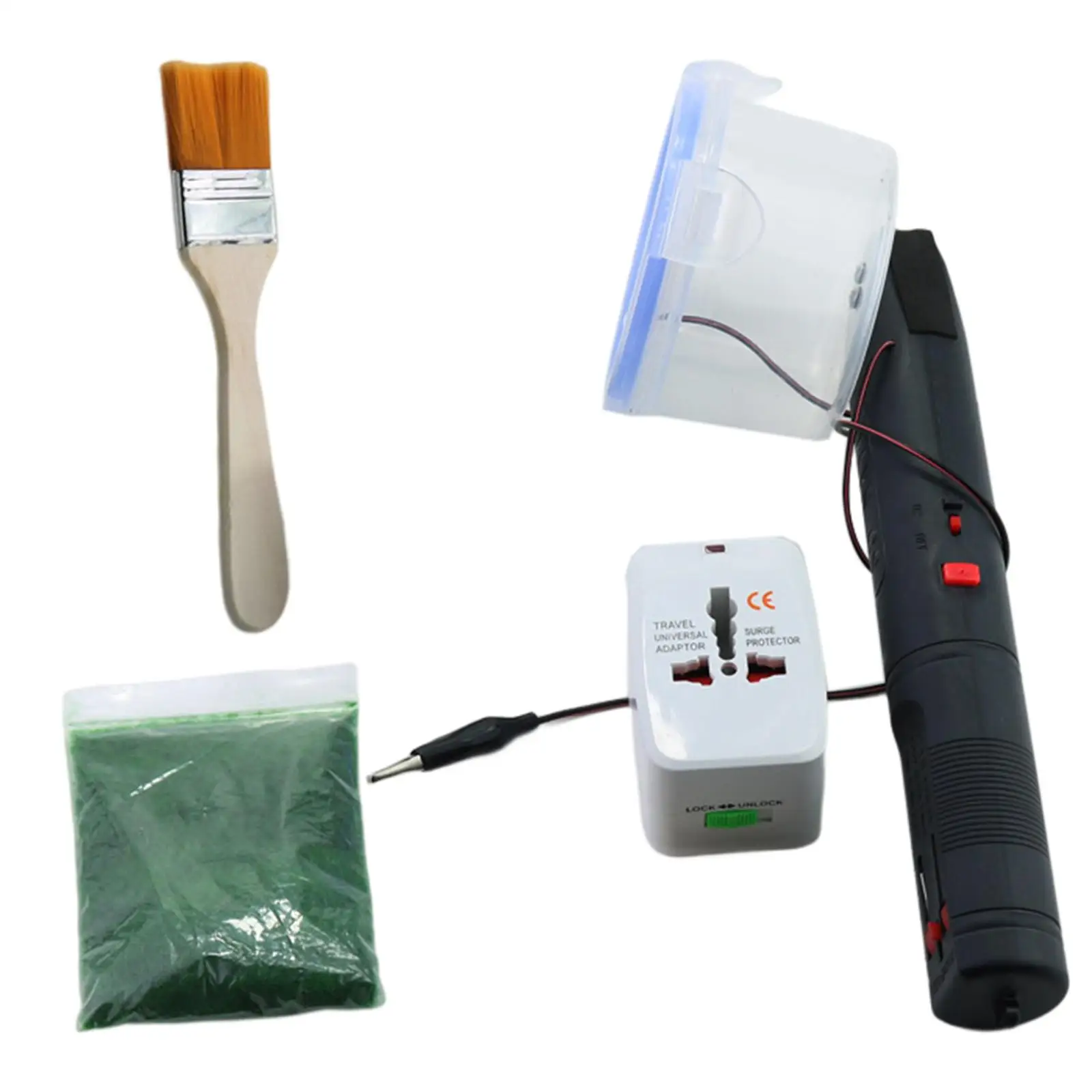 

Набор флокировки, удобный захват, статический флокирующий аппликатор для травы, Электростатическая флокирующая машина для железнодорожной модели, масштаб Диона