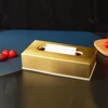 Stainless Steel Versatile Tissue Box Home Living Room Gold Light Luxury Style ins Napkin Box Suitable For Room Home Or Office 1