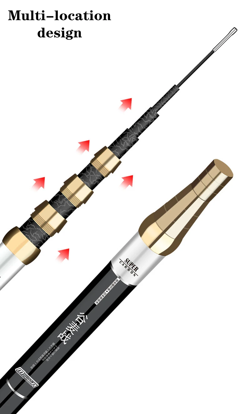 Mehrfache Position ierung hohle Angelrute 19 Melodie super harte Kraft Hands tange hohe Kohlenstoff starke Taillen stärke canne a peche pesca – Detail 3