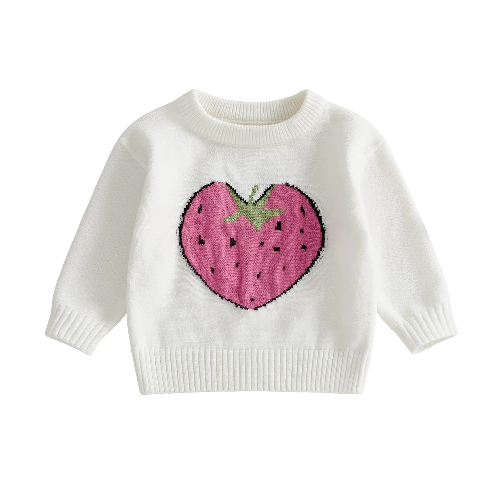 Adorable Infant Unisex Jumper with Cute Bear Design Cozy Crew Neck Long Sleeve Knit Sweater for Winter Warmth