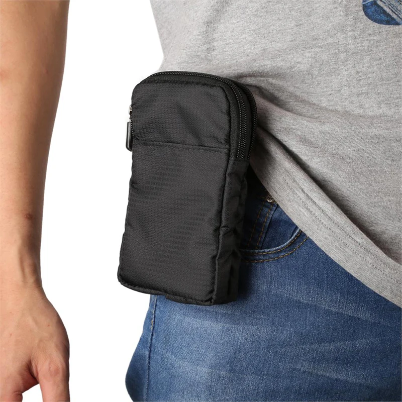 HAISSKY Hook Loop Belt Holster Phone Pouch - Universal Crossbody Storage Bag