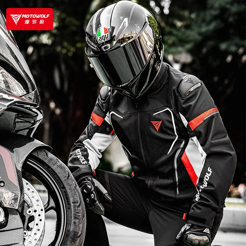 Motorcycle jacket Motowolf Men Women Summer Breathable Mesh Biker Jacket with CE Armor
