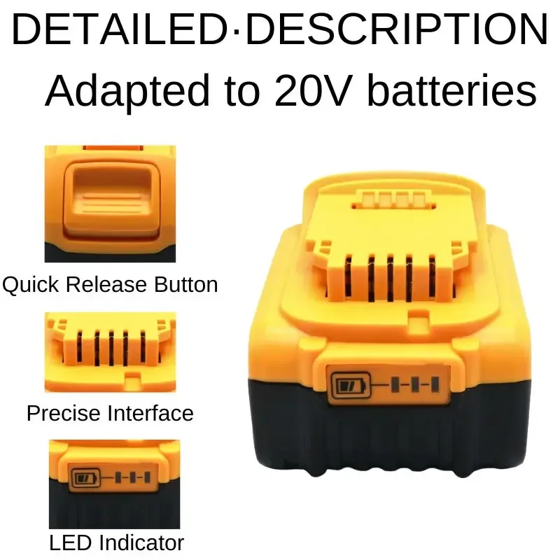 Dewalt 무선 스크루 드라이버 드릴 스크류 건 렌치 임팩트 배터리, Dewalt 20V, 8000mAh, DCB200 DCD790