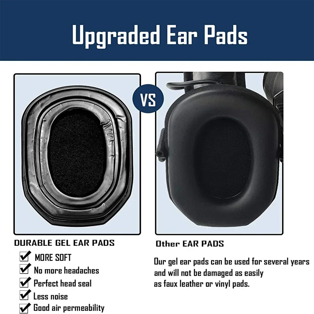Gel Ear Cushions Compatible with Walkers Razor Electronic Earmuffs Tactical Anti-noise