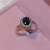 Princess Diana 925 Sterling Silver Engagement Ring Ruby Natural Amethyst  Blue Sapphire Topaz Bridal Wedding Rings for Women 3