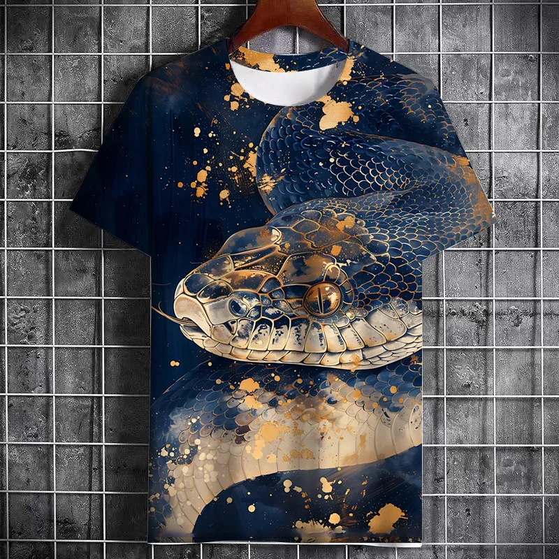 Snake Graphic 3D Print Short Sleeve T Shirt