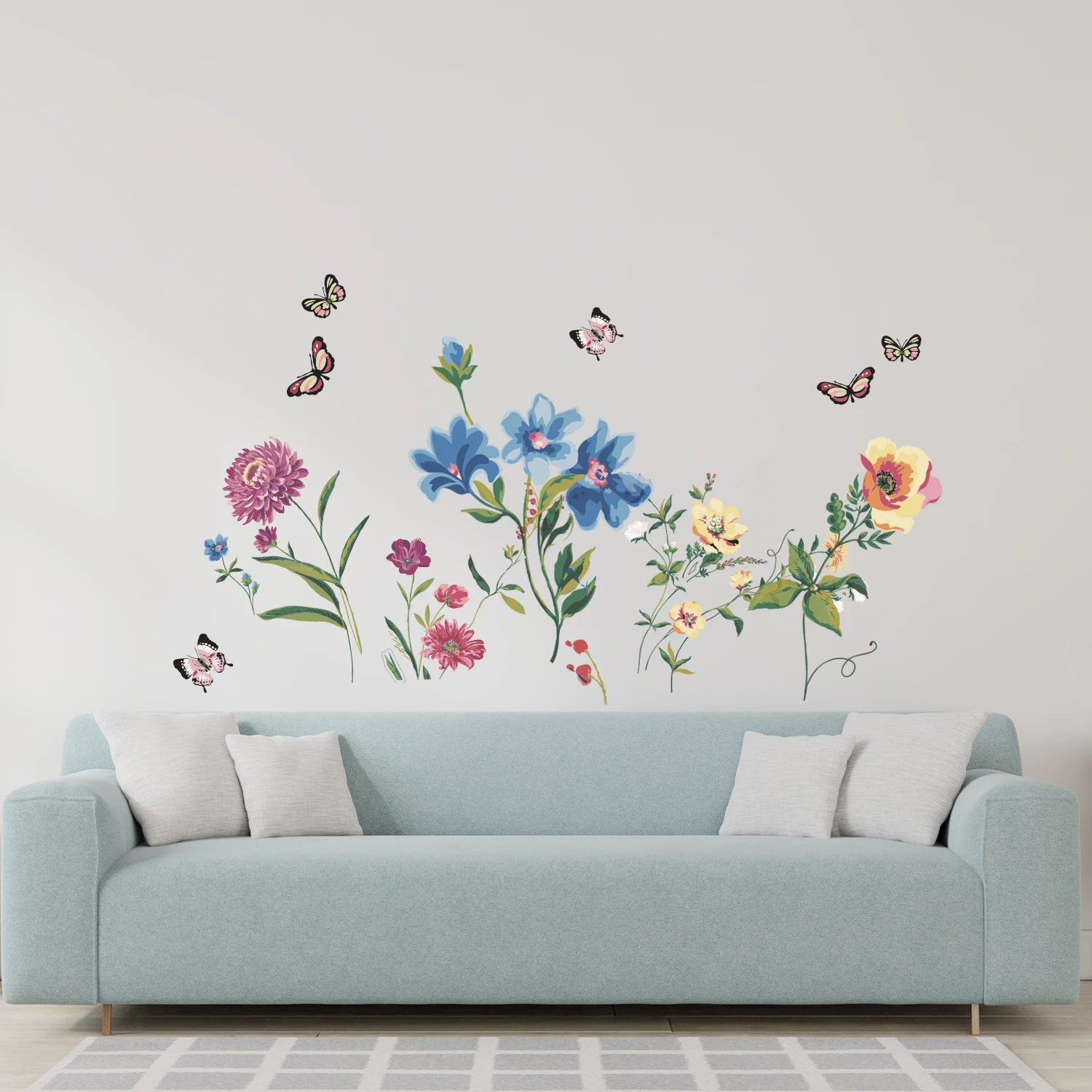 

Funlife®Цветок с бабочками, Настенный декор, самоклеящиеся Стикеры для сада, настенные Стикеры для детской комнаты, классной комнаты, спальни