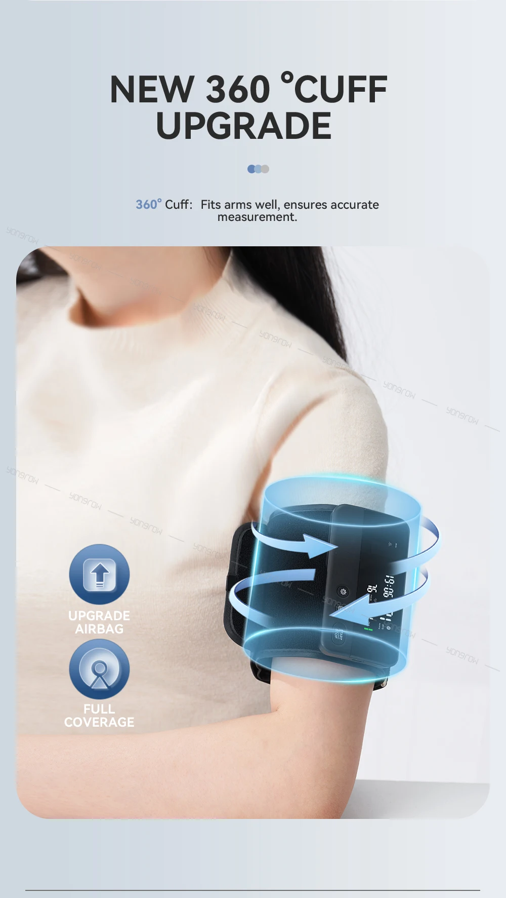 Yongrow Upper Arm Blood Pressure Monitor Heart Rate Digital LED Display Rechargeable Tonometer Portable Large Screen App Link 6 Sdb28af6ebb304709808868cccfc218f7c