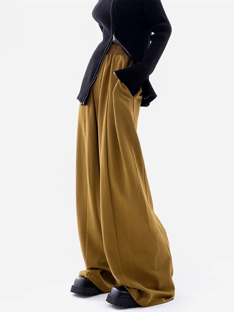 

Casual Loose Wide Leg Pants Women High Waist Stretch Straight Oversize Trousers Draped Harajuku Autumn Winter Suits Long Pants