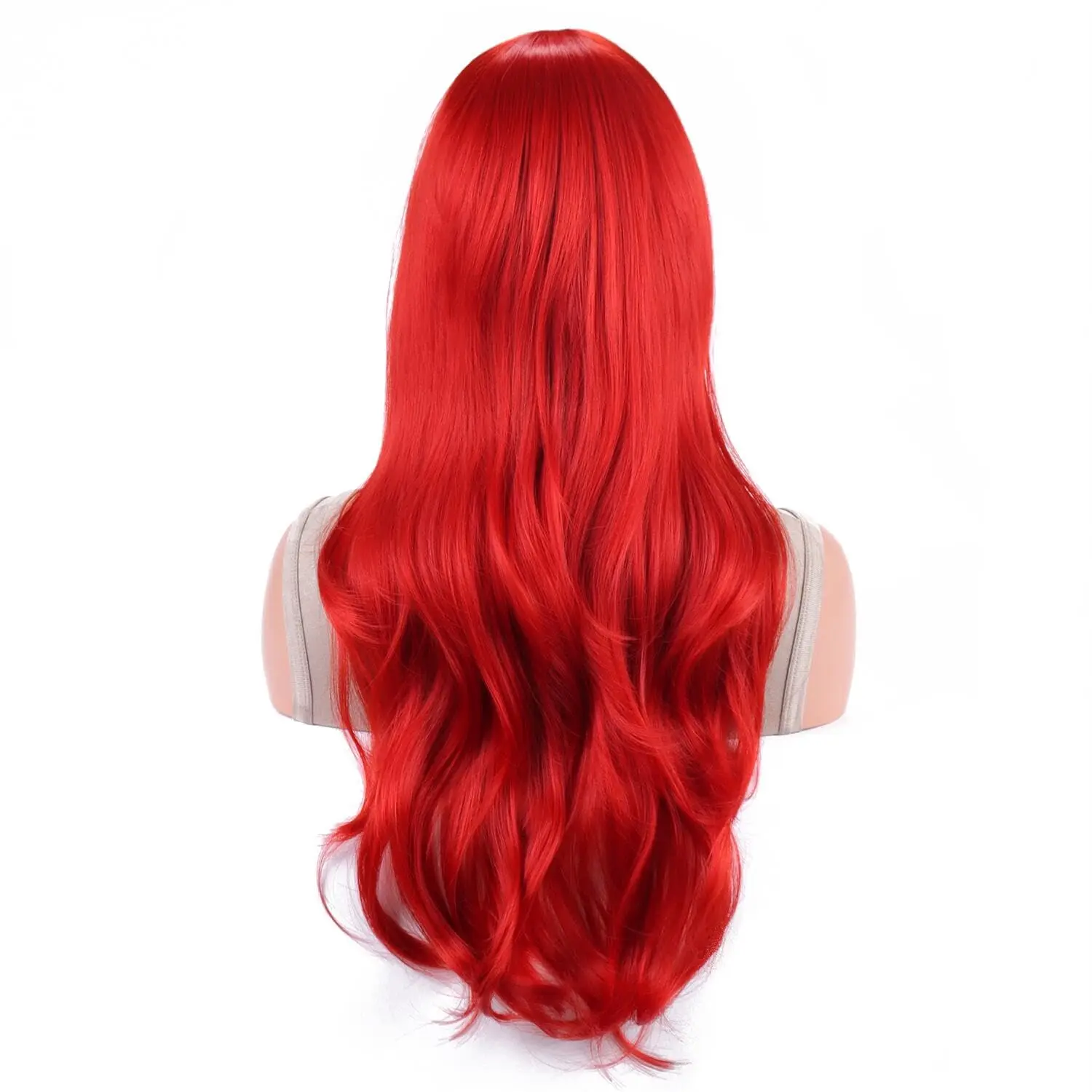 Mermaid Red Curly Long Wave Wig - Fashionable Synthetic Cosplay and Daily Wear Wig