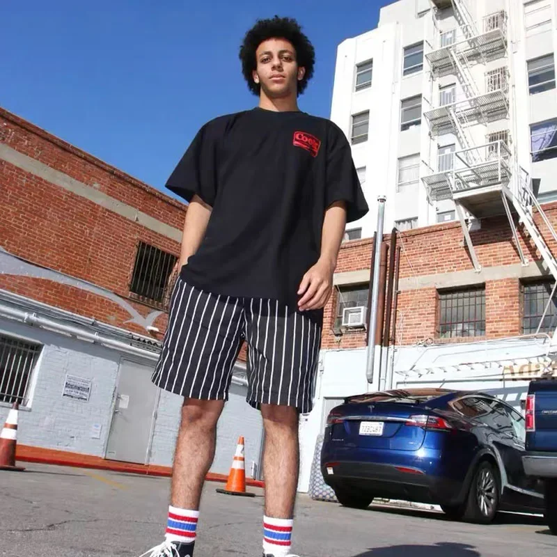Cook Chef 21SS Japanese City Boy Striped Loose Fitting Men's and Women's Casual Shorts Beach Pants