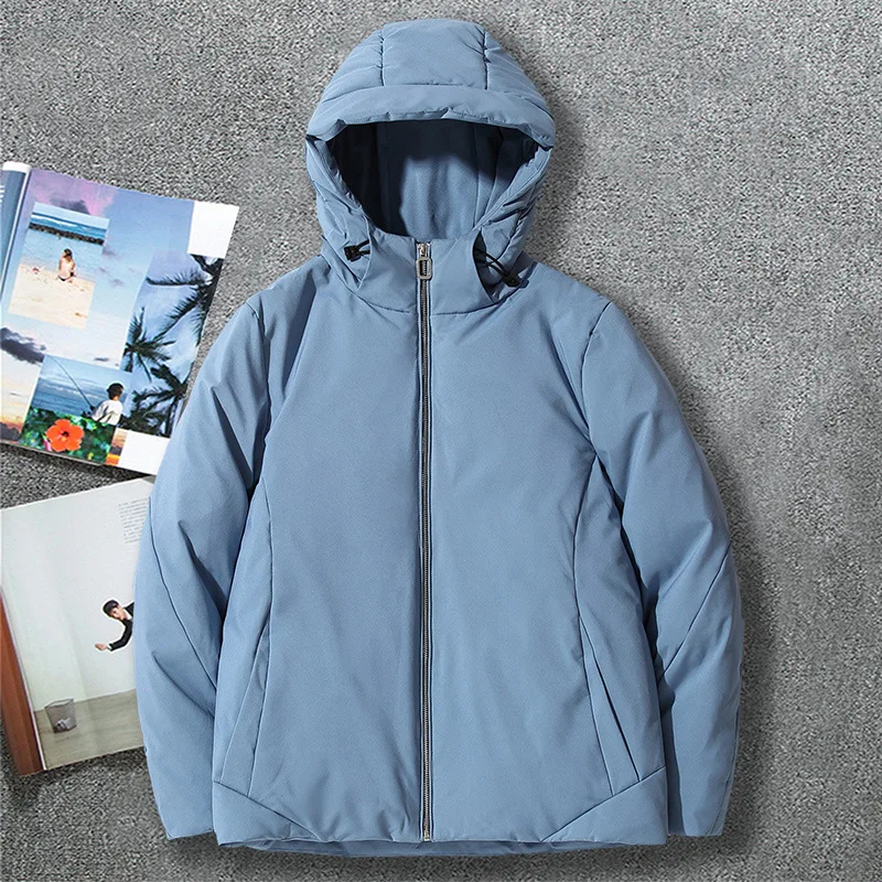 MRMT 2024 Brand New Leisure Solid Color Winter Spot Warm Ordinary Youth Zipper Cotton Gray Down Jacket  Jackets For Male