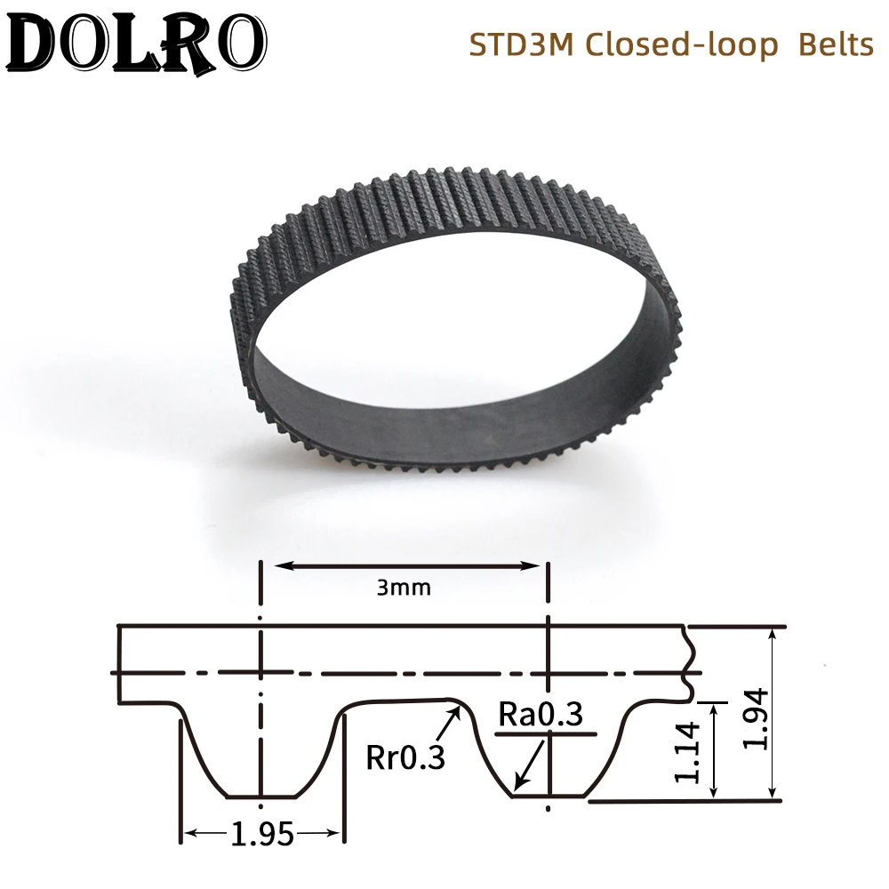 Courroie De Distribution STD3M-201 Caoutchouc - Largeur 15mm - 201mm 67 Dents - Boucle Fermée