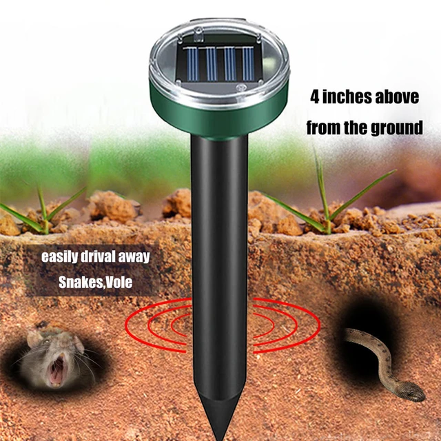 2/4Pcs Solar-powered Waterproof Mole Rat Repellent Sonic Mole Repellent  Solar Ultrasonic Expeller Spike Garden Pest Deterrent - AliExpress