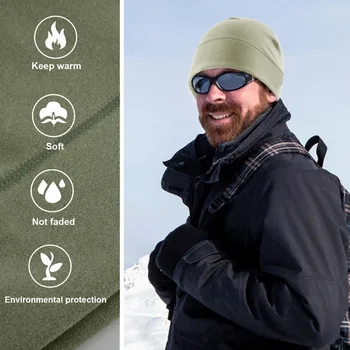 Winter Thermal Warm Skull Cap Windproof Fleece Hat Ski Running Cycling Beanie Hat for Men Women Helmet Liner Running Beanie Hat 2