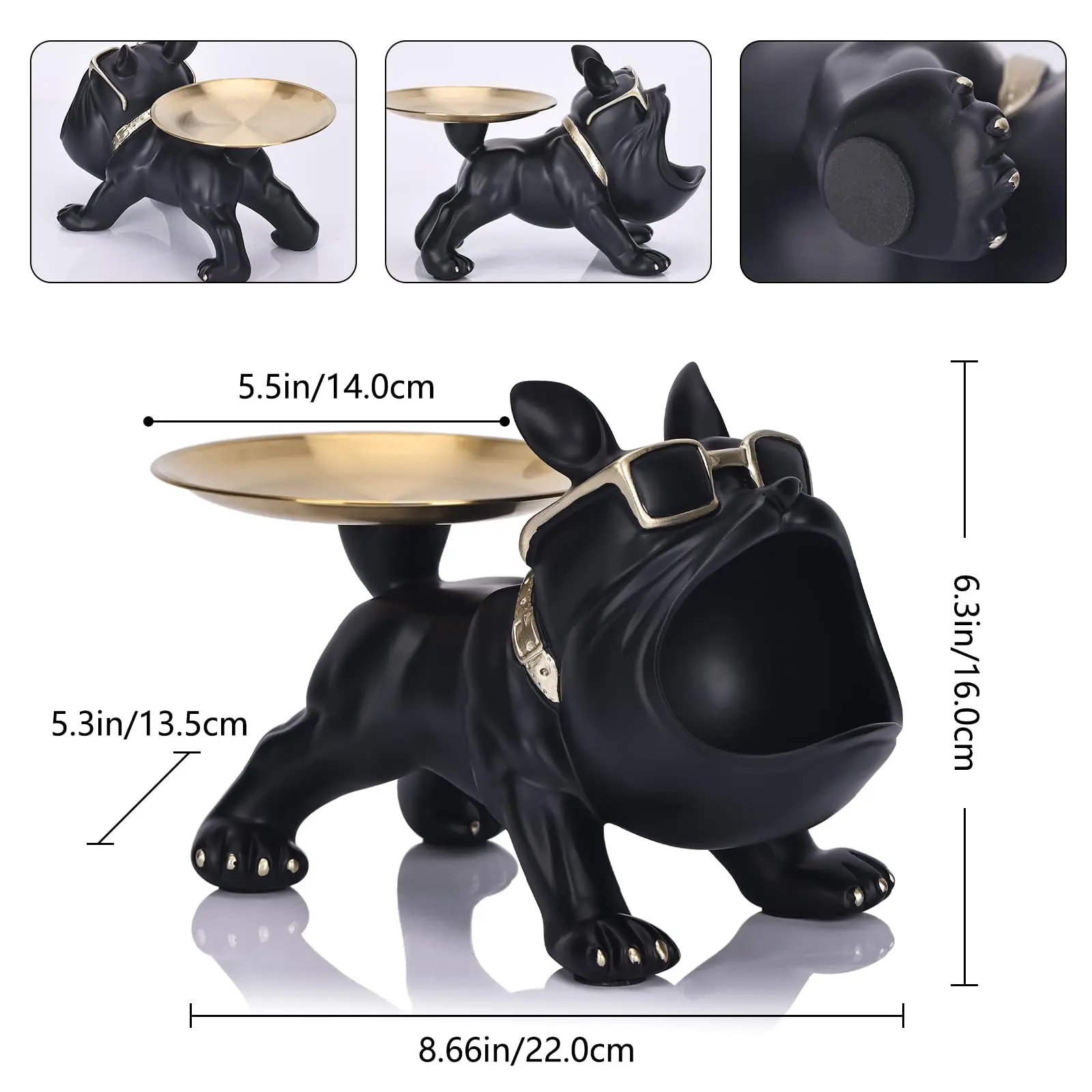 Tray diameter: 14cm. 13.5cm x 22cm size, 16cm height