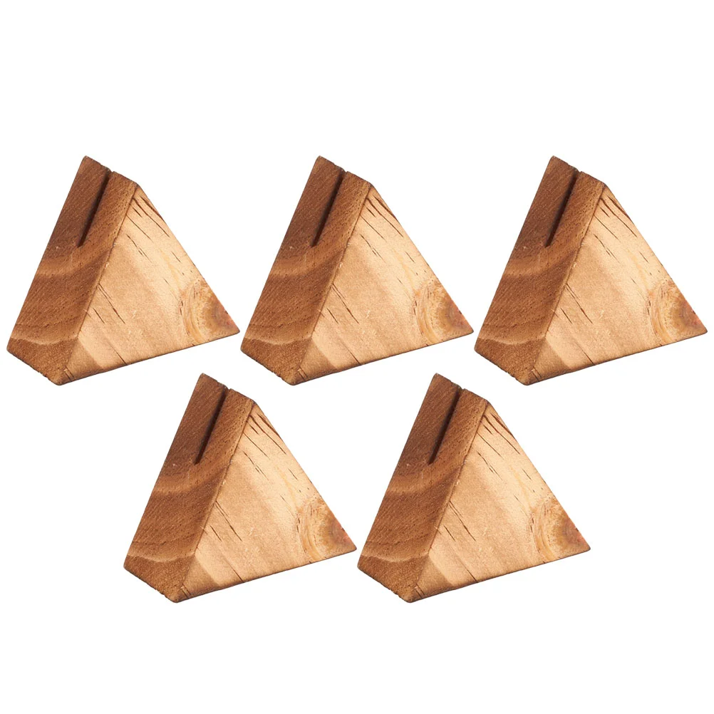 

5 Pcs Wood Base Business Card Holder Organizer for Desk Display Stand Bracket Women