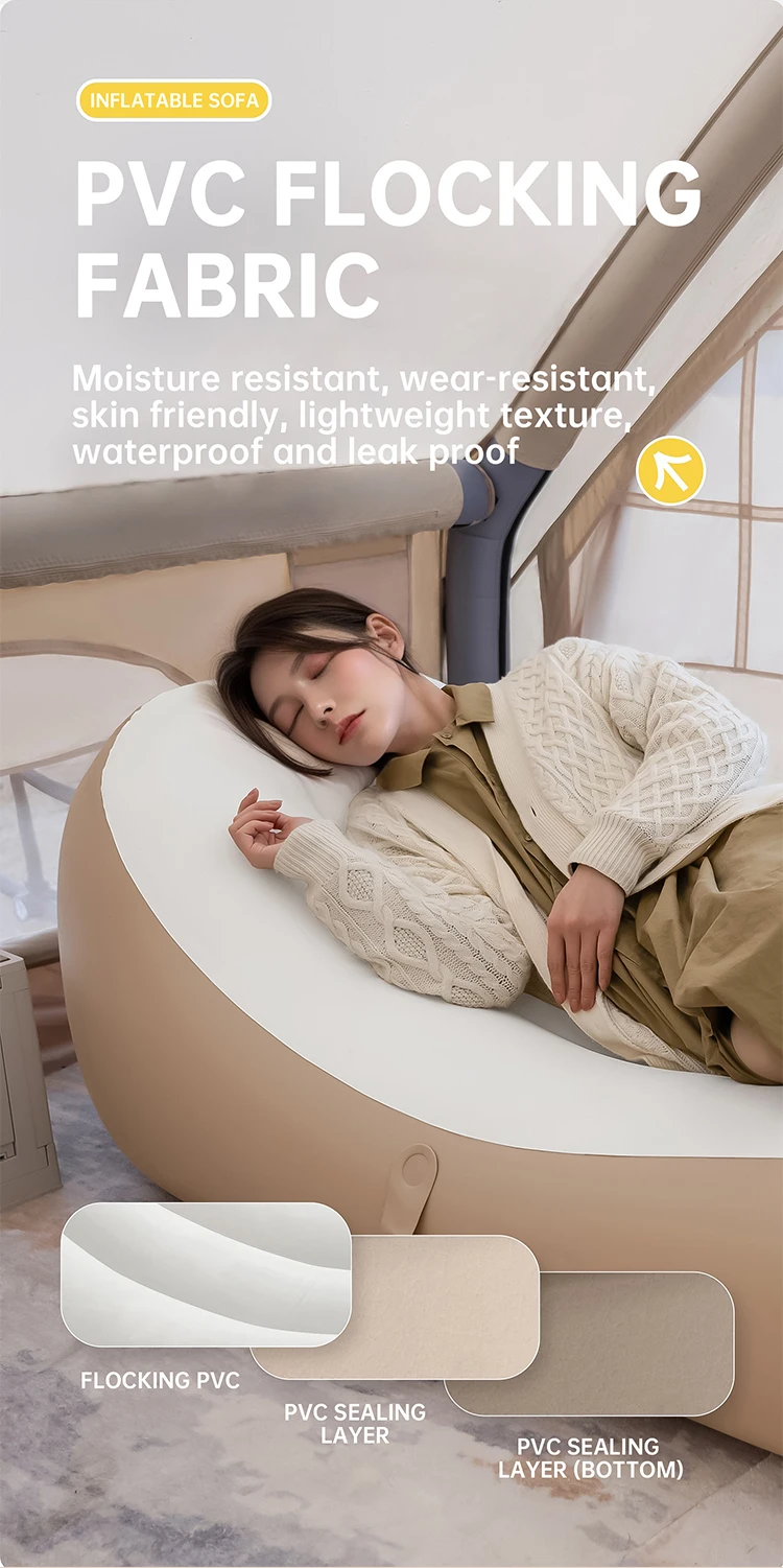 Description Picture 3 of itemInflatable sofa, portable air mattress for outdoor camping, foldable lazy air lounge chair, home leisure chair