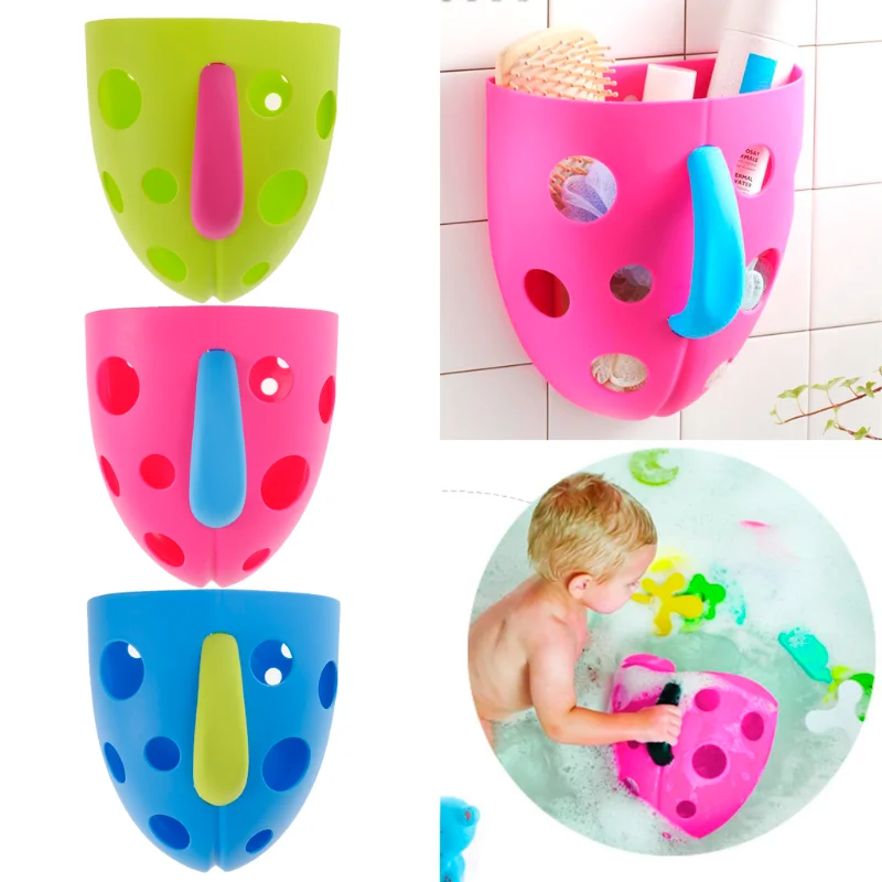 Plastic-Baby-Bathroom-Bath-Toys-Sucker-Storage-Basket-Organizer-Bathing ...