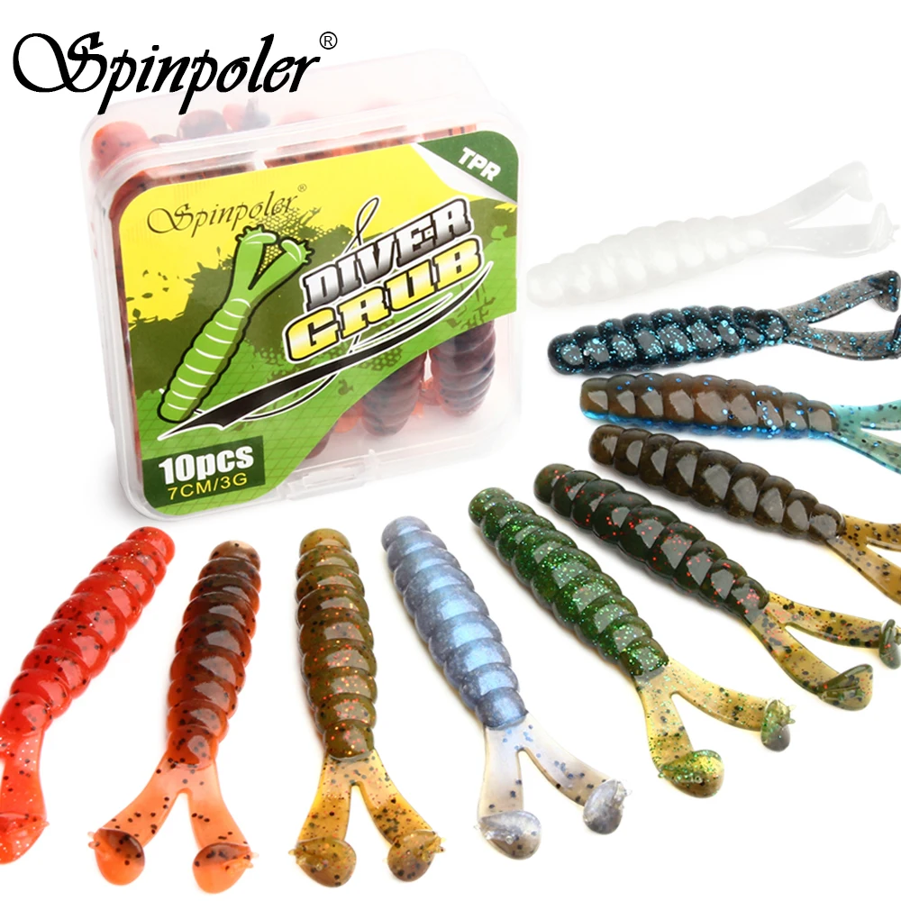 SpinpolerNewDiverTwinTailGrub7cm3gSaltedFinesseBaitSoft