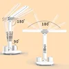 LED Desk Lamp USB Dimmable Touch Foldable Table Lamp with Calendar Temperature Clock Night Light for Study Reading Lamp 4