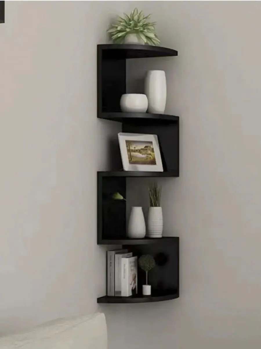 Corner Shelf - 5/2-Tier Corner Floating ShelvesWall Easy Assemble Wall Corner Shelves Bedrooms Living Room Decorations Bookcase 2