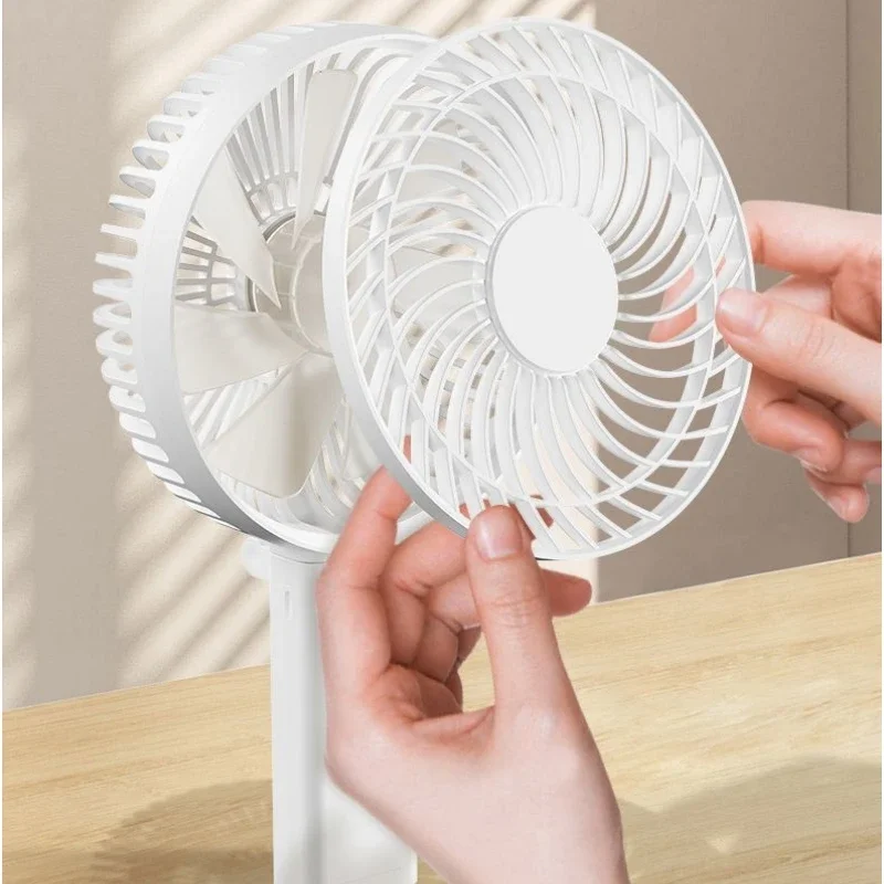 Compact Quiet Desk Fan - 180° Foldable Portable Rechargeable 6-Inch Fan