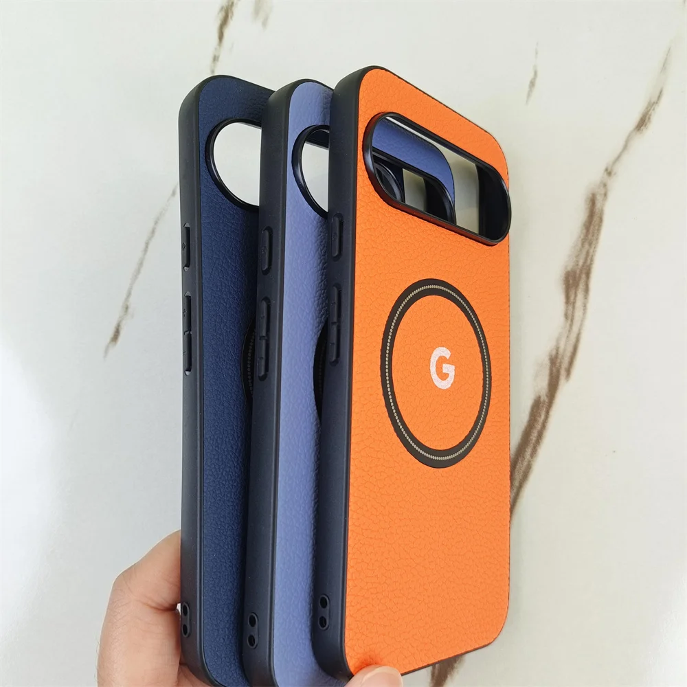 Premium Silicone Litchi Pattern Magnetic Shockproof Phone Case