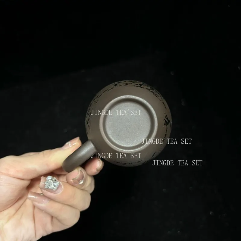 Tradition Purple Clay Teacup Coffee Cup Office with Handle Tea Cup Customized Household Tea Sets Boutique Personal Single Cup