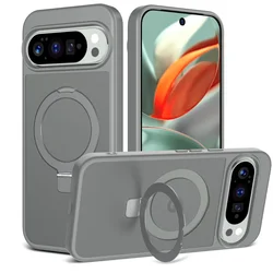 Magnetic Wireless Charging Phone Case with Magsafe Ring Bracket - Shockproof Protective Cover - Google Pixel 10a (GRAY)
